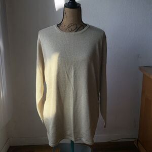 Lane Bryant Minimalist Monochrome Golden Sparkle Scoop neck sweater Sz 14/16